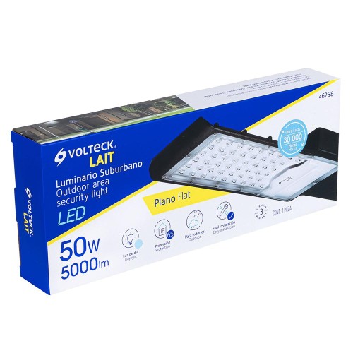 46258 SUB-840L LUMINARIO SUBURBANO PLANO DE LED 50 W ALTA INTENSIDAD VOLTECK