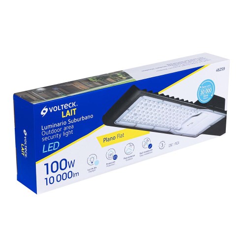 46259 SUB-841L LUMINARIO SUBURBANO PLANO DE LED 100 W ALTA INTENSIDAD VOLTECK