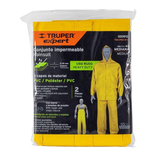 100912 TRA-PRO-M-X CONJUNTO IMPERMEABLE TRIPLE CAPA TALLA M TRUPER