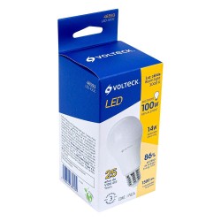 46593 LED-100C LAMPARA LED TIPO BULBO A19 14 W LUZ CALIDA CAJA VOLTECK