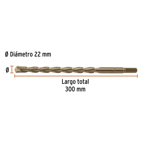 102358 BCT-22X300 BROCA PARA CONCRETO 22 X 300 MM TRUPER