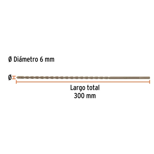 102344 BCT-6X300 BROCA PARA CONCRETO 6 X 300 MM TRUPER