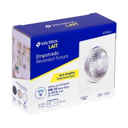 45563 EMP-113S LUMINARIO CUADRADO BLANCO SPOT DIRIGIBLELAMPARA NO INCLUIDA VOLTECK