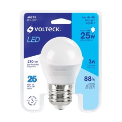 46275 LED-30F LAMPARA DE LED A19 3 W LUZ DE DIA VOLTECK