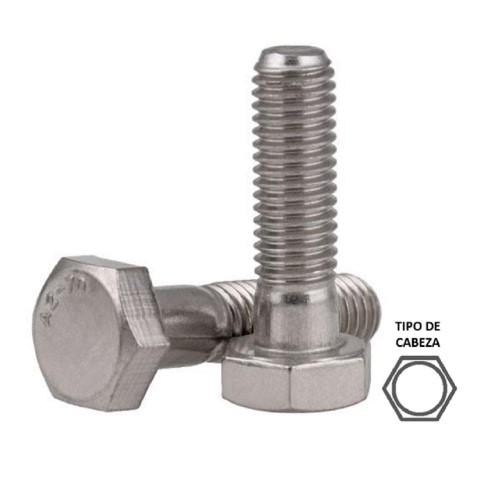 M20-100-INOX304 TORNILLO CABEZA HEXAG M20 X 100MM CUERDA CORRIDA C/ TUERCA SEGURIDAD AC. INOX 304 NACIONAL