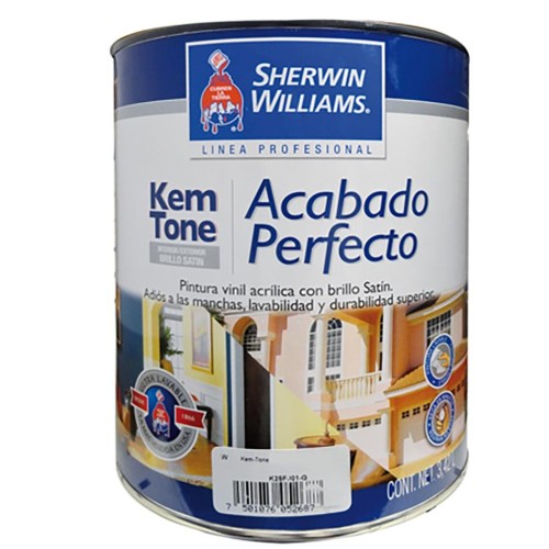 K25WJ60-5G PINTURA BLANCA PURO SATINADO KEM TONE CUBETA 19 LTS SHERWIM WILLIAMS