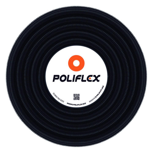 P-RLN16-050 POLIFLEX NEGRO AUTOMOTRIZ RANURADO DE 3/8? ROLLO CON 50 M